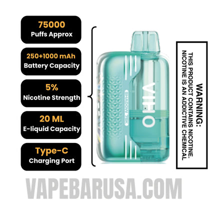 Menthol VIHO Shadow 75K Vape Kit Specifications