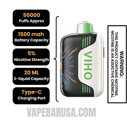 Menthol VIHO TRX 50K Disposable Vape Specifcations
