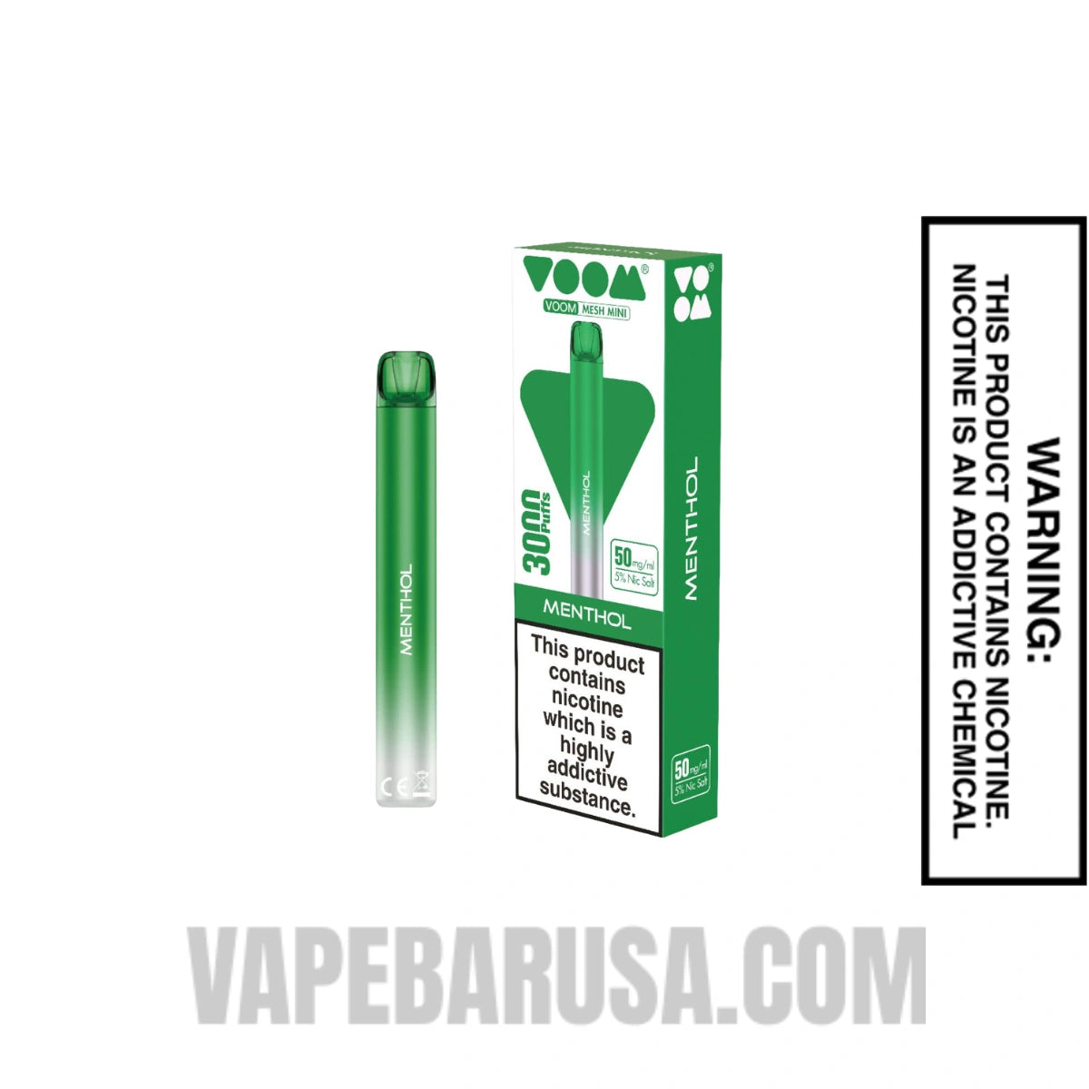 Menthol Voom Mesh 3000 Puffs Disposable Vape With Package Box