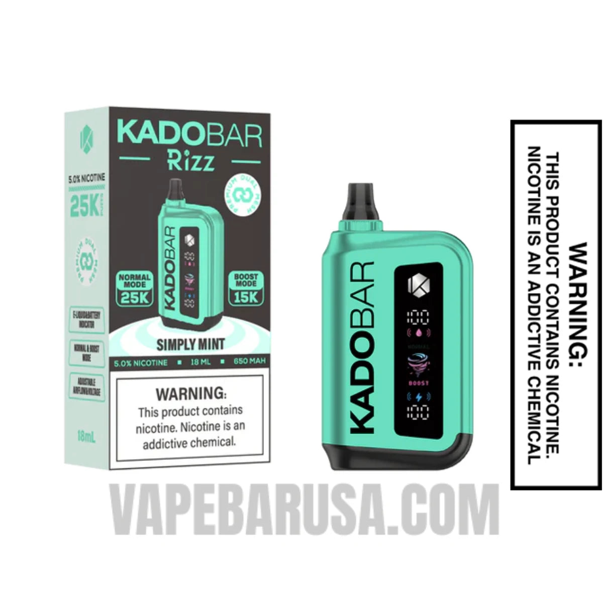 Mento s Mint Kado Bar Rizz 25000 Disposable Vape With Package Box