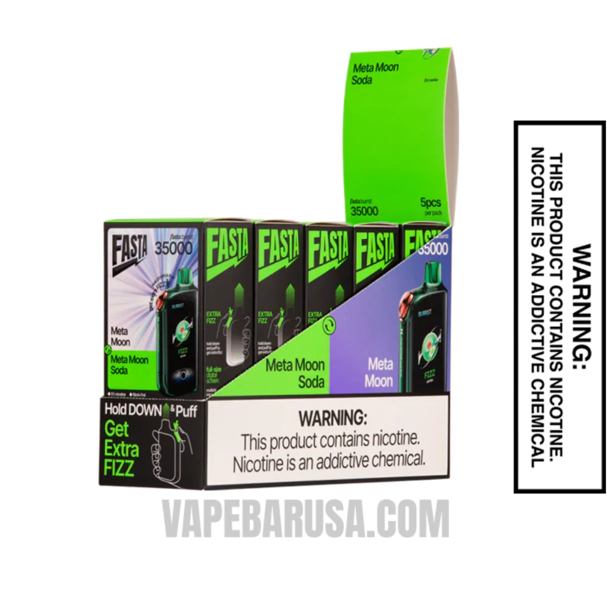 Meta Moon Fasta Burrst 35000 (Fizz Series) Vape With Bundle Pack 