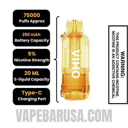 Mexico Mango VIHO Shadow 75K Vape Pod Specifications