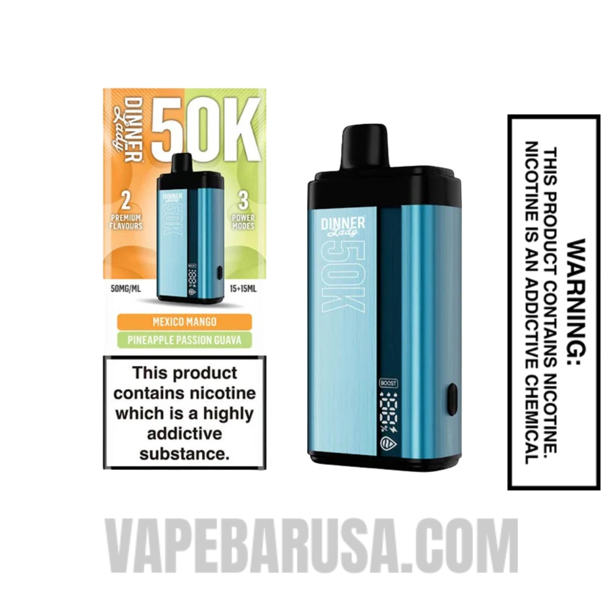 Mexico Mango x Pineapple Passion Guava Dinner Lady 50K Disposable Vape With Package Box