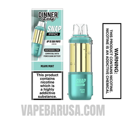 Miami Mint Dinner Lady Snap Pro 35K Disposable Vape Pod with package box