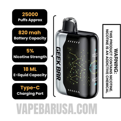 Miami Mint Geek Bar Pulse X Disposable Vape Specifications
