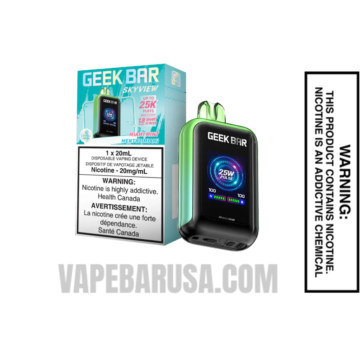 Miami Mint Geek Bar Skyview Disposable Vape With Package Box
