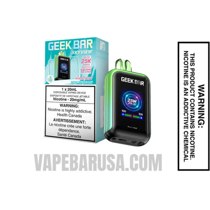 Miami Mint Geek Bar Skyview Disposable Vape With Package Box