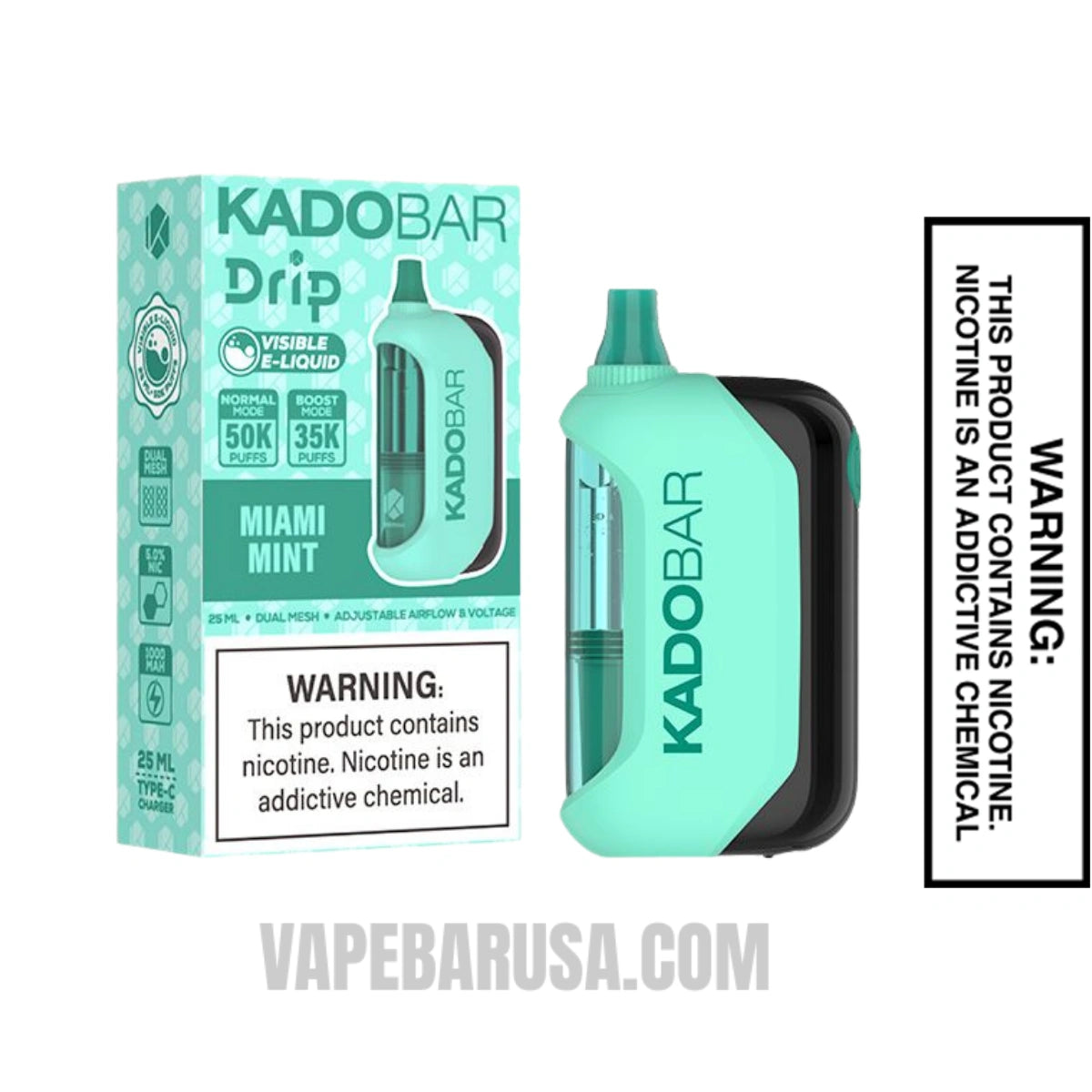 Miami Mint Kado Bar Drip 50K Disposable Vape With Package Box
