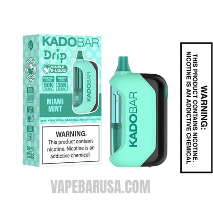 Miami Mint Kado Bar Drip 50K Disposable Vape With Package Box