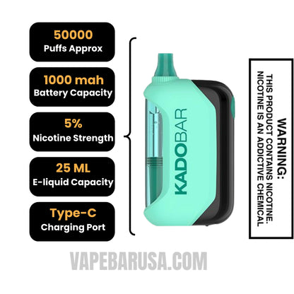 Miami Mint Kado Bar Drip 50K Disposable Vape Specifications