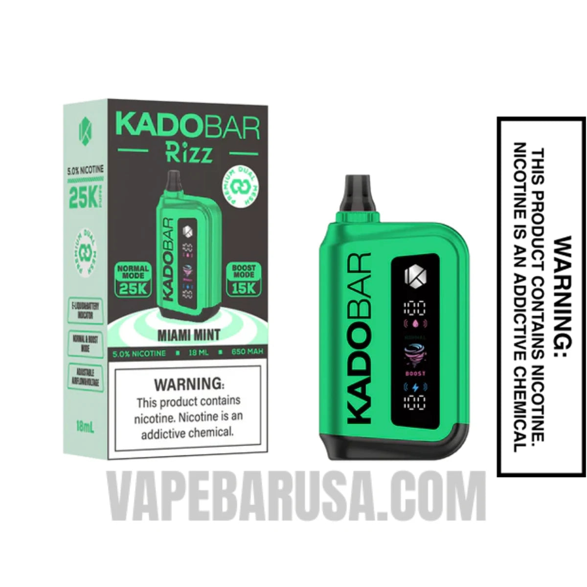 Miami Mint Kado Bar Rizz 25000 Disposable Vape With Package Box