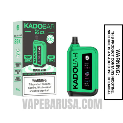 Miami Mint Kado Bar Rizz 25000 Disposable Vape With Package Box