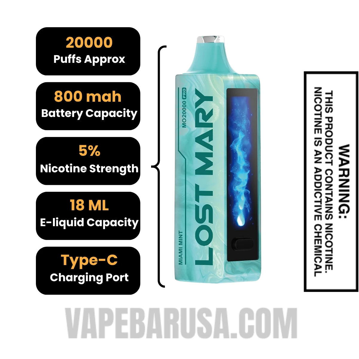 Miami Mint Lost Mary MO20000 Disposable Vape Specifications