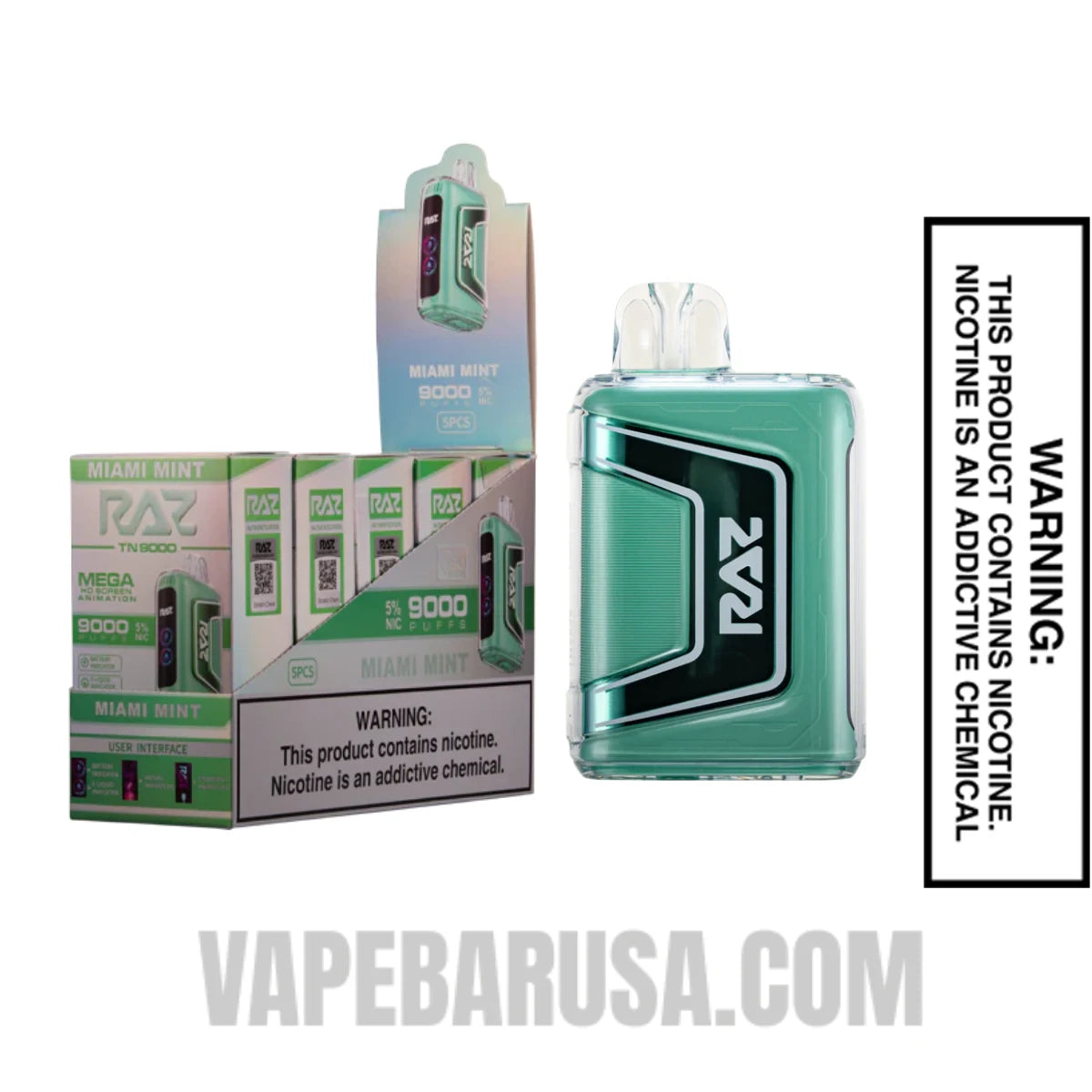 Miami Mint RAZ TN9000 Disposable Vape With Bundle Pack