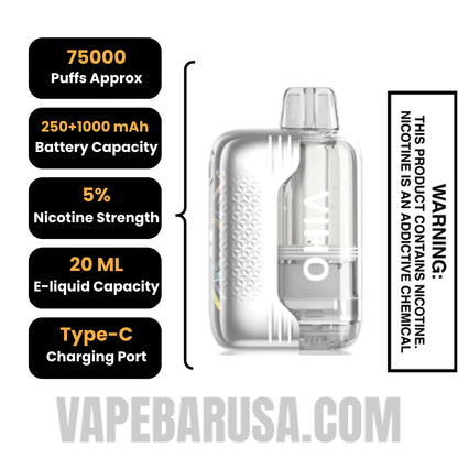 Miami Mint VIHO Shadow 75K Vape Kit Specifications 