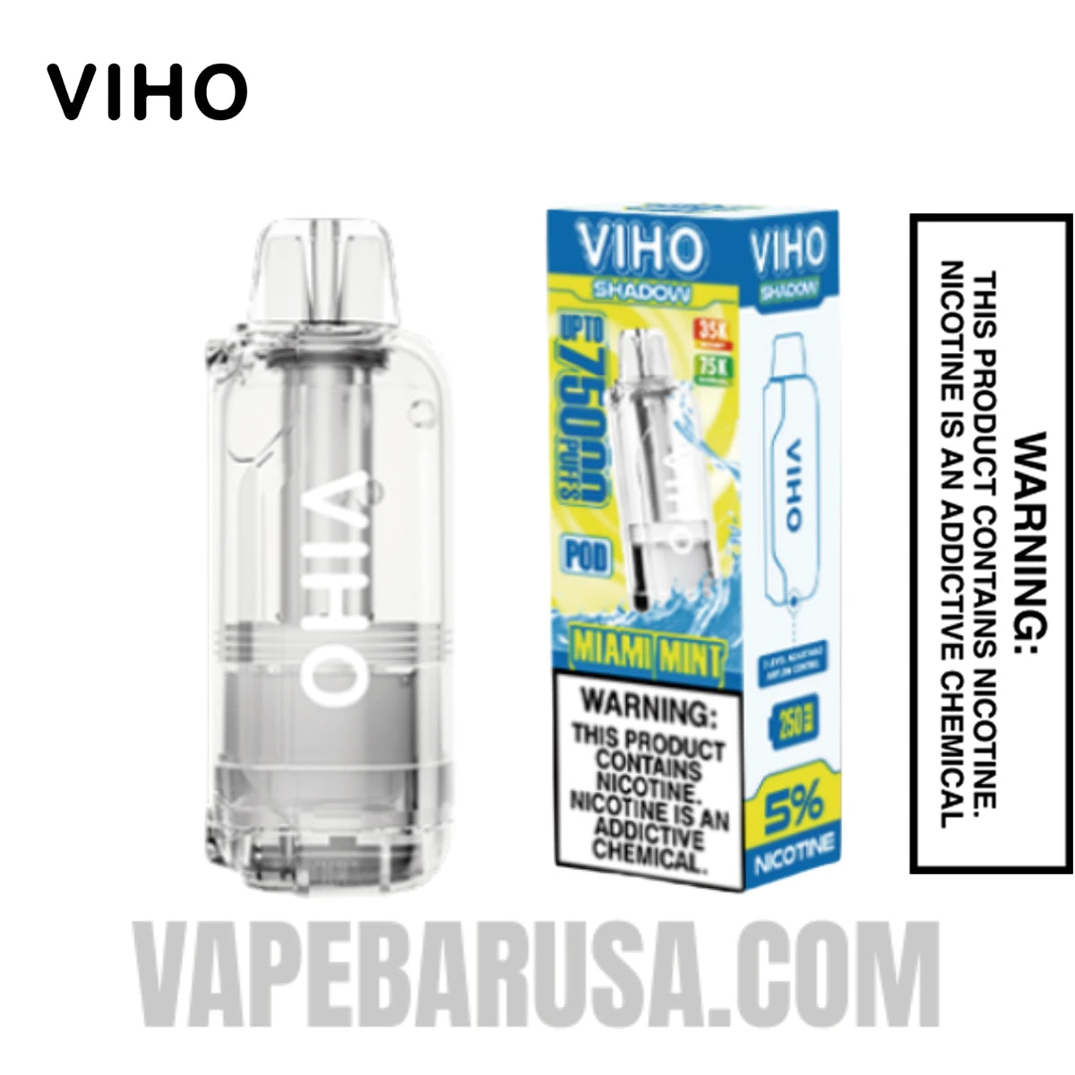 Miami Mint VIHO Shadow 75K Vape Pod With Package Box