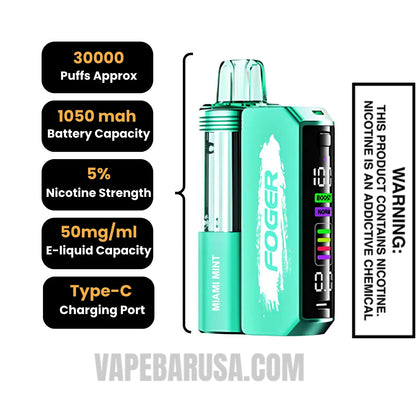 Miami Mint Foger Switch Pro Disposable Vape Specifications