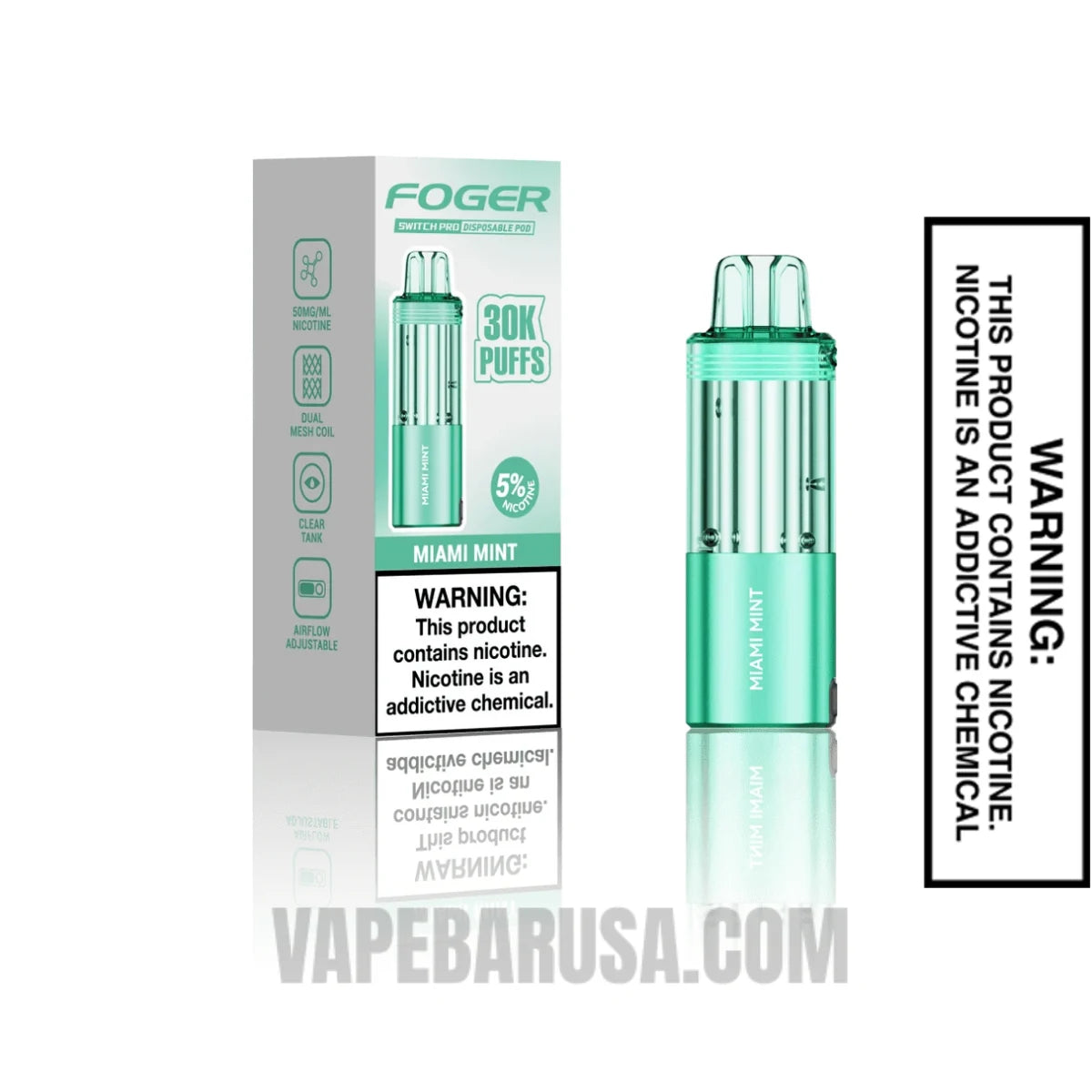 Miami Mint Foger Switch Pro Disposable Vape with Package Box