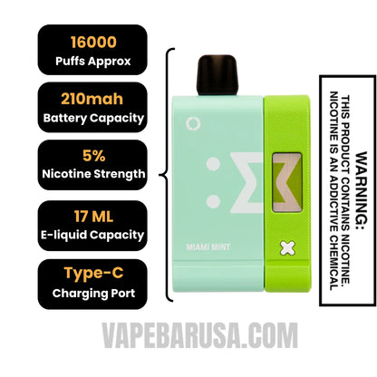 Miami Mint Off Stamp SW16000 Disposable Vape Kit Specifations