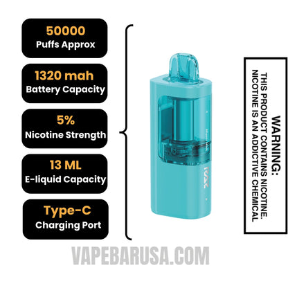 Miami Mint RAZ VUE 50K Disposable Pod Specifications