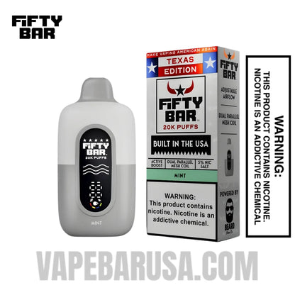 Mint Fifty Bar 20K Texas Edition Disposable Vape With Package Box