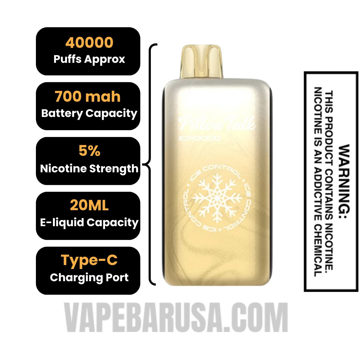 Mochi Bear Pillow Talk IC40000 Crystal Edition Vape Specification