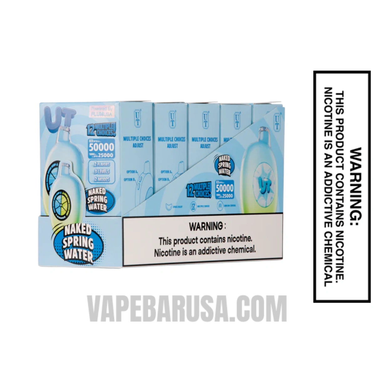 Naked/Spring Water Flum UT Bar 50K Disposable Vape With Bundle Box