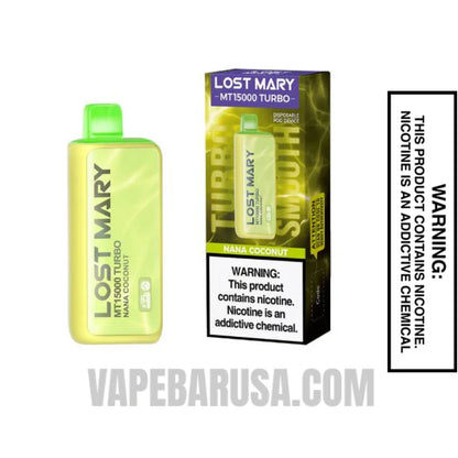 Nana Coconut Lost Mary MT15000 Disposable Vape With Package Box