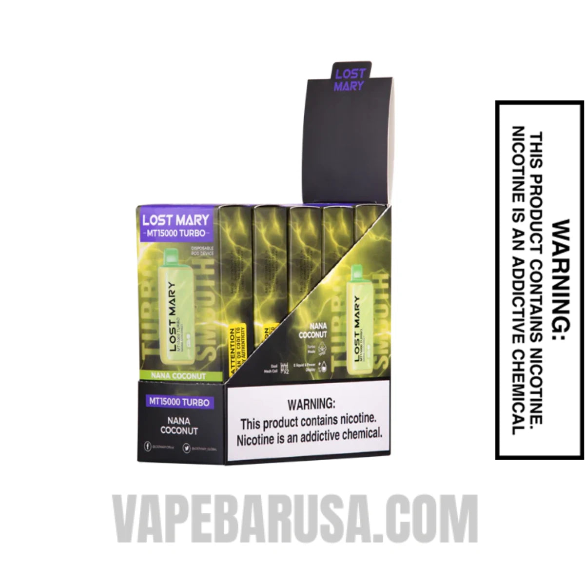Nana Coconut Lost Mary MT15000 Disposable Vape with bundle box
