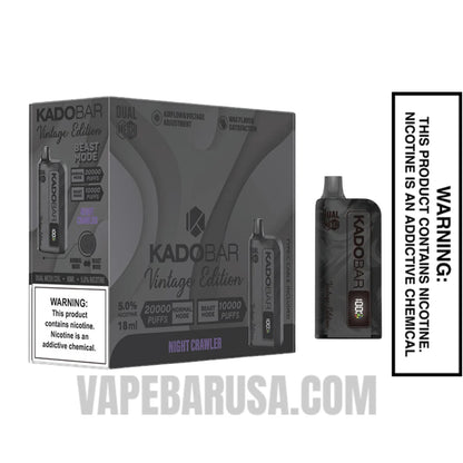 Night Crawler Kado Bar Vintage Edition 20000 Puffs Disposable Vape  With Bundle Pack