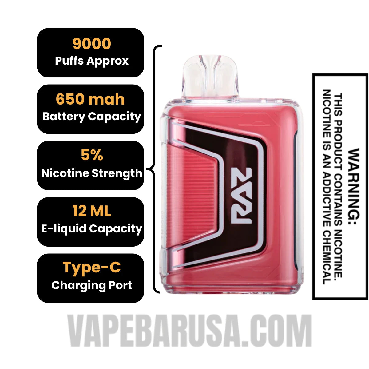 Night Crawler RAZ TN9000 Disposable Vape Specifications
