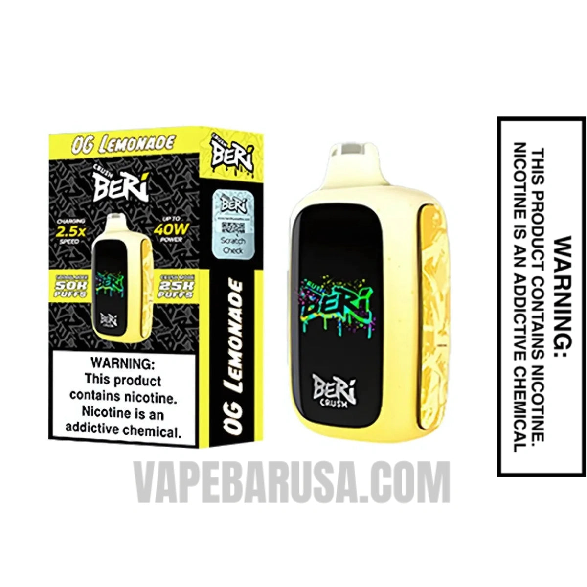 OG Lemonade Beri Crush 50K Disposable Vape With Package Box