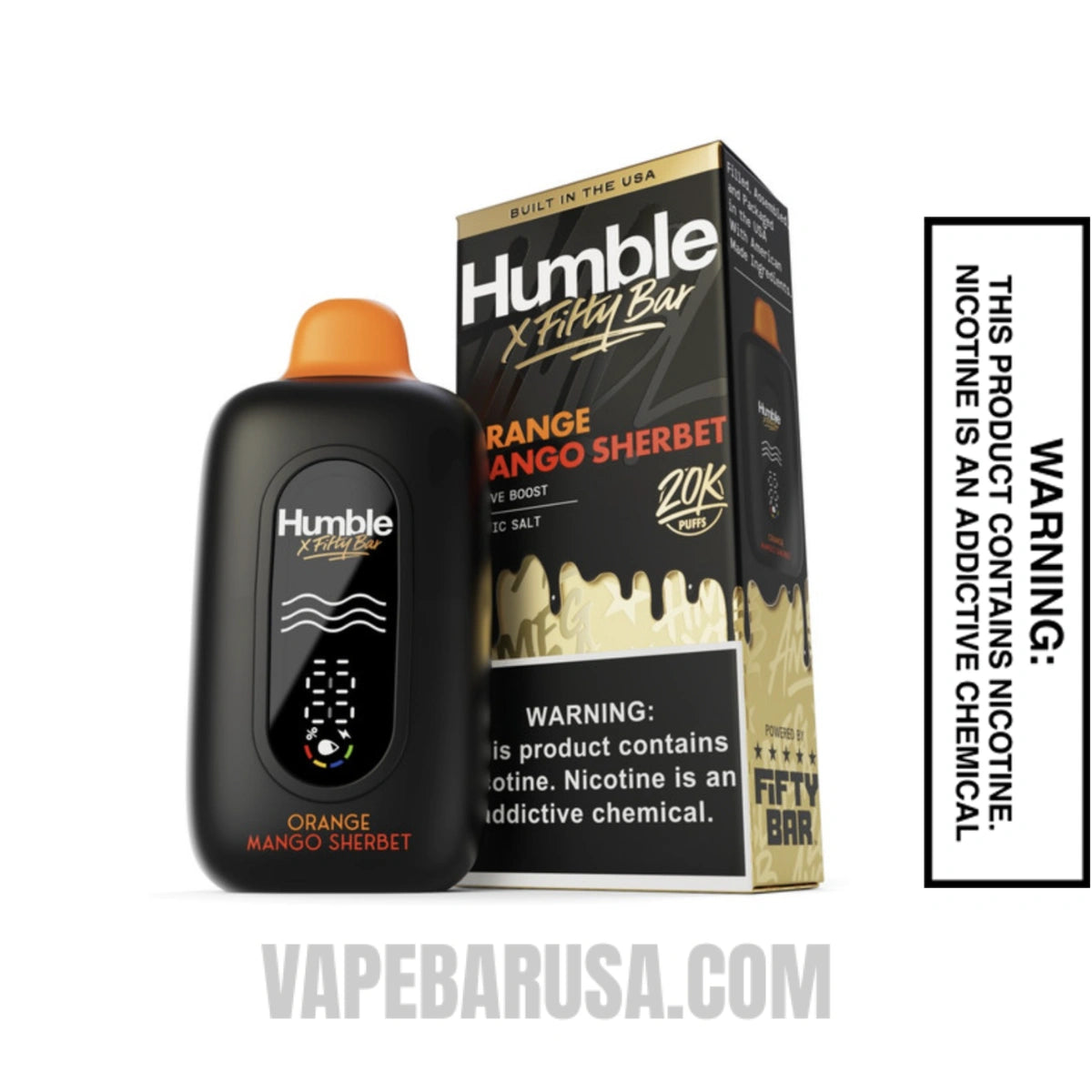 Orange Mango Sherbet Humble X Fifty Bar 20K Disposable Vape With Package Box
