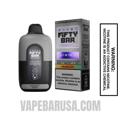 Orange Mint Fifty Bar 20K Midnight Series Disposable Vape With Package Box