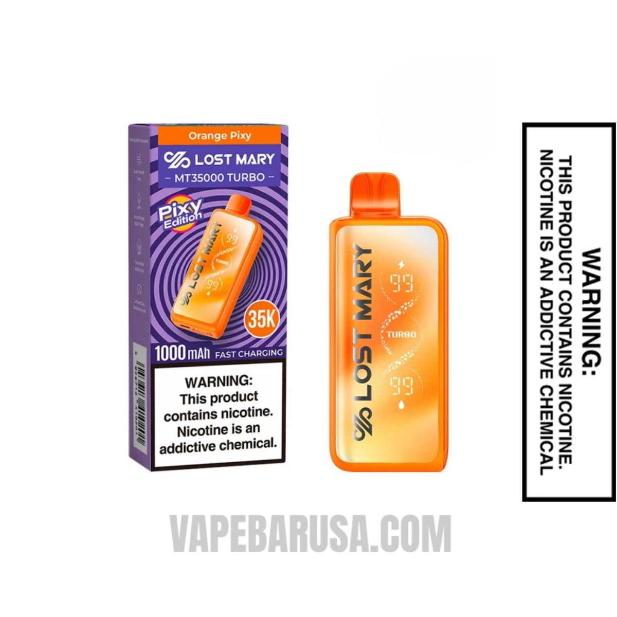Orange Pixy Lost Mary MT35000 Disposable Vape With Package Box