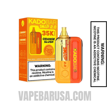 Orange Slush Kado Bar Snap 2.0 35K Disposable Vape Kit With Package Box