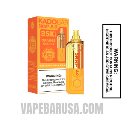 Orange Slush Kado Bar Snap 2.0 35K Disposable Vape Pod with Package Box