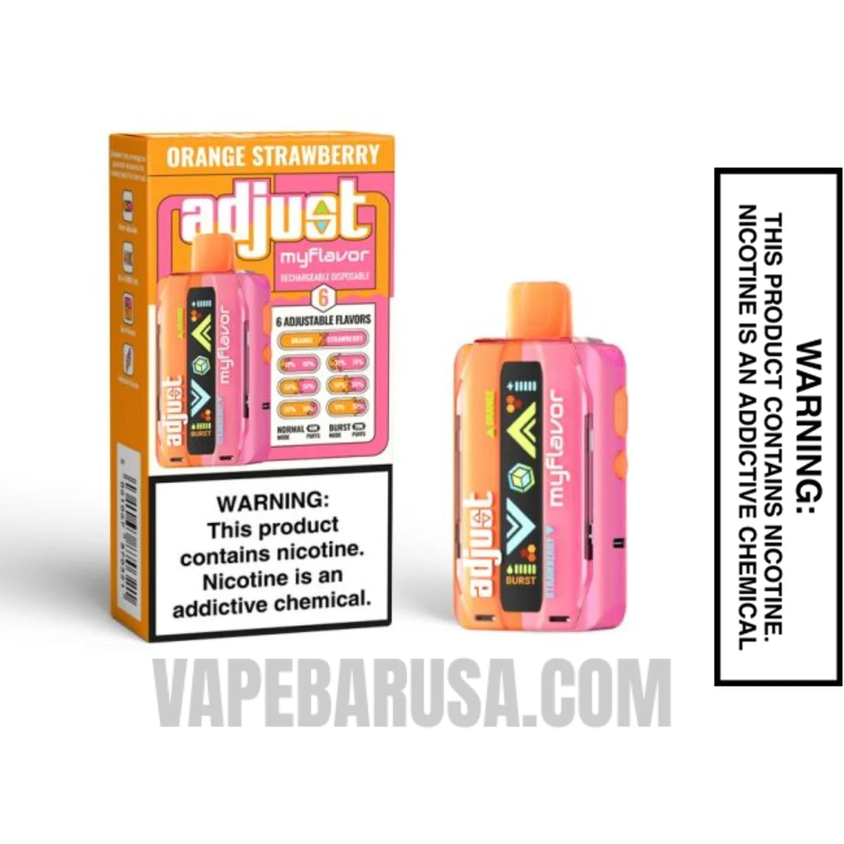 Orange Strawberry Adjust MyFlavor 40K Disposable Vape With Package Box