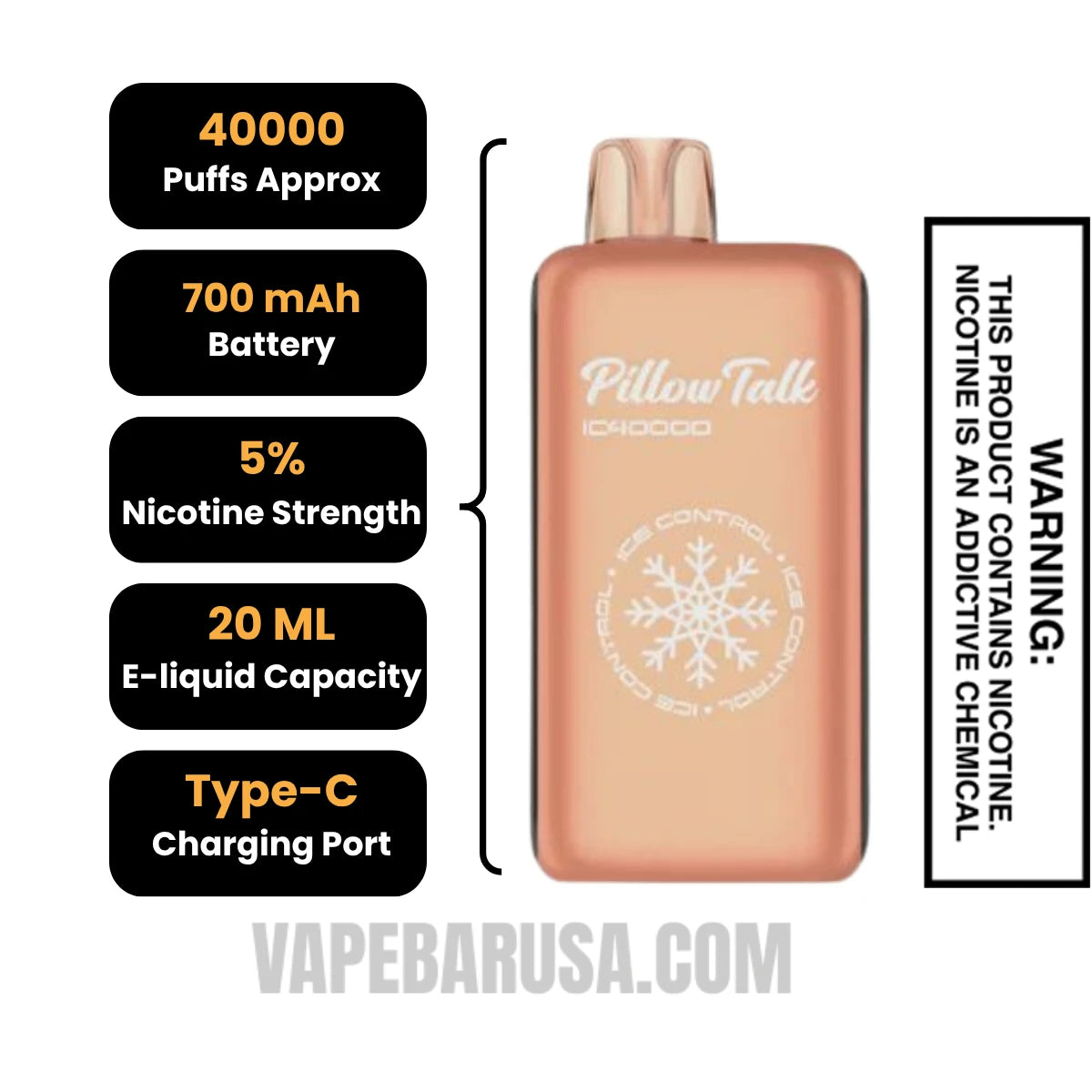 Orange Creamsicle Pillow Talk IC40000 Disposable Vape
