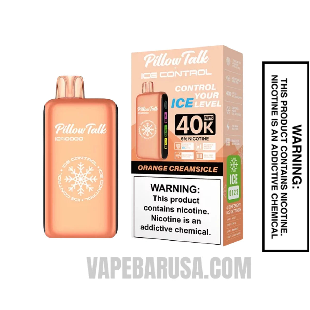 Orange Creamsicle Pillow Talk IC40000 Disposable Vape With Package Box