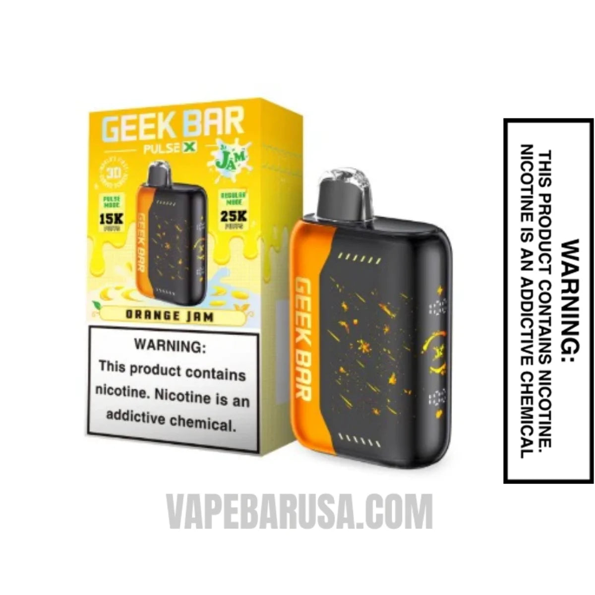Orange Jam Geek Bar Pulse X Jam Edition Disposable Vape With Package Box