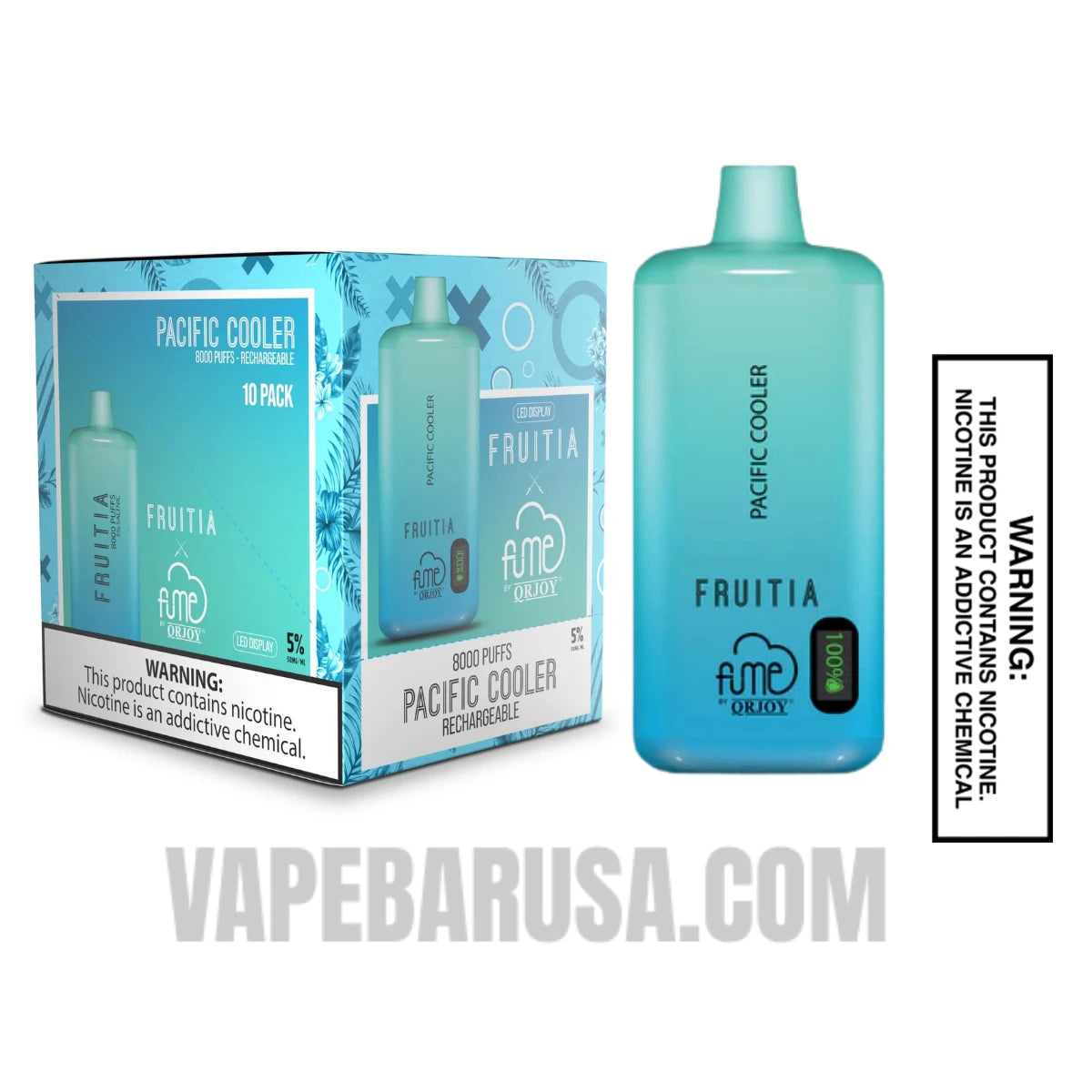 Pacific Cooler Fruitia X Fume Disposable Vape 8000 Puffs With Bundle Pack 