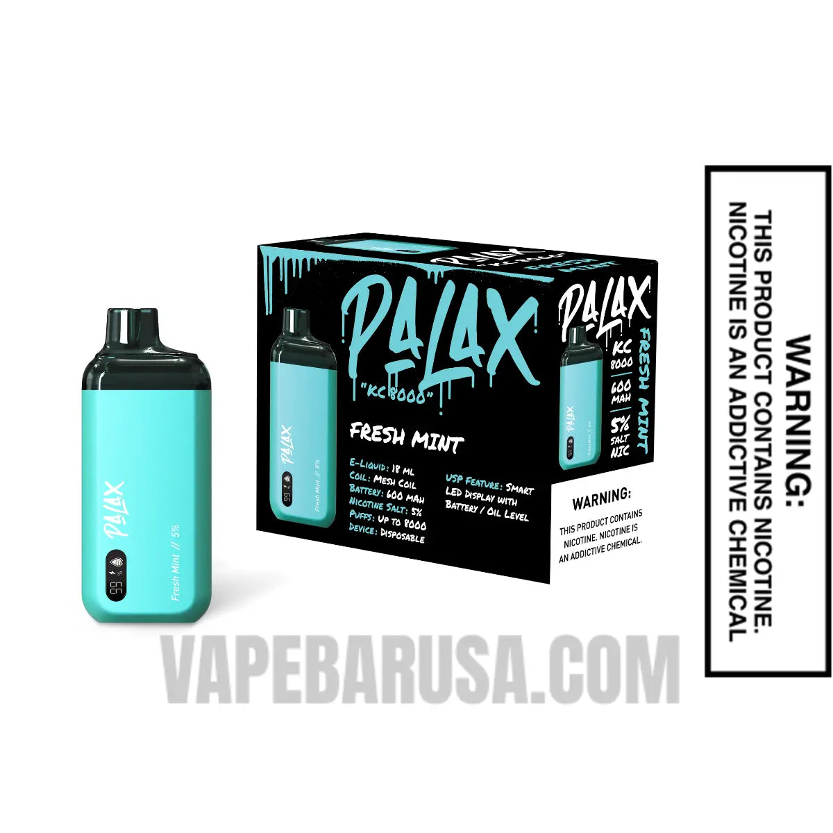 Palax Fresh Mint KC8000 Disposable Vape With Bundle Pack