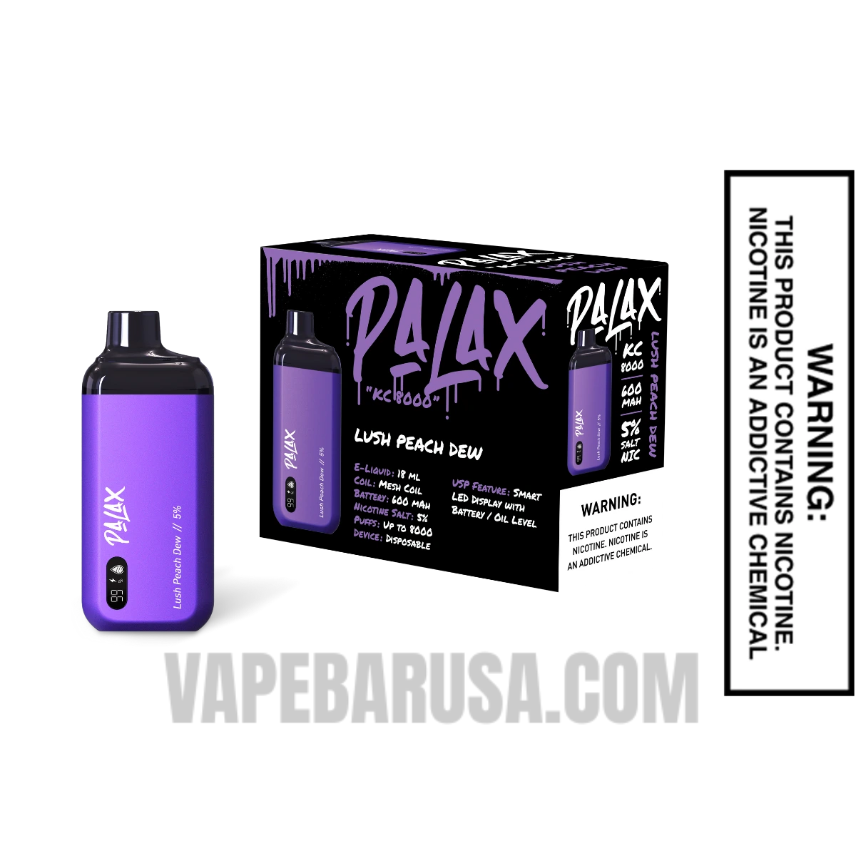 Palax Lush Peach Dew KC8000 Disposable Vape With Bundle Pack