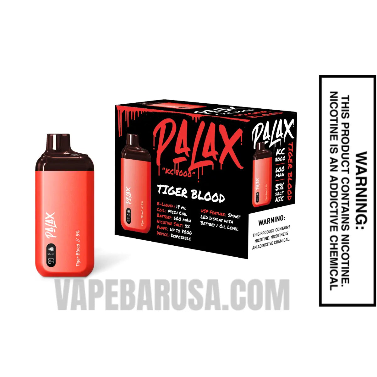 Palax Tiger Blood KC8000 Disposable Vape With Bundle Pack