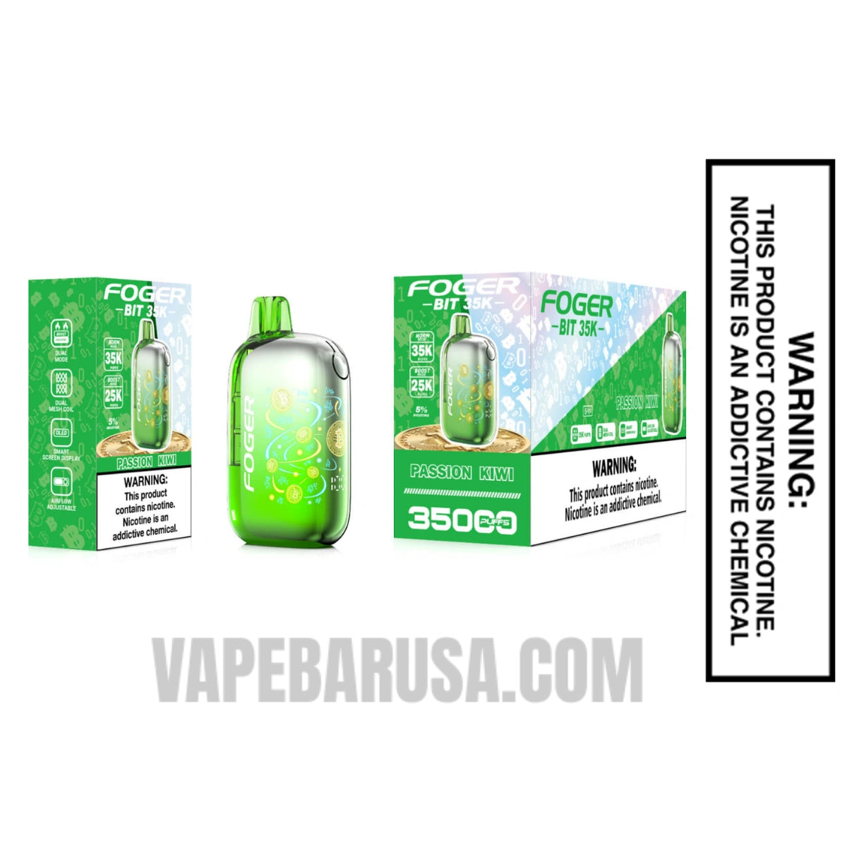Passion Kiwi Foger Bit 35K Disposable Vape With Bundle Pack