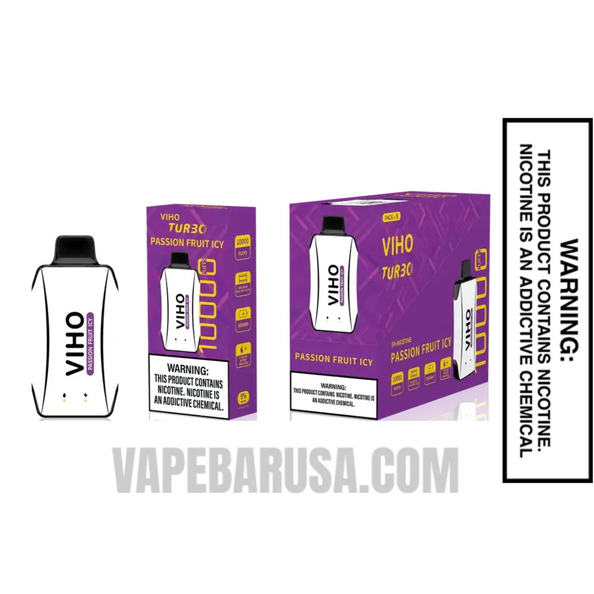 Passion Fruit Icy VIHO Turbo Vape 10000 Puffs With Bundle Pack