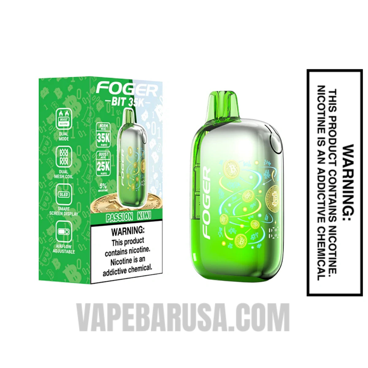 Passion Kiwi Foger Bit 35K Disposable Vape With Package Box