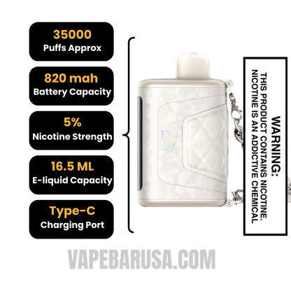 Peach Baddie RAZ RYL Classic 35K Disposable Vape Specifications