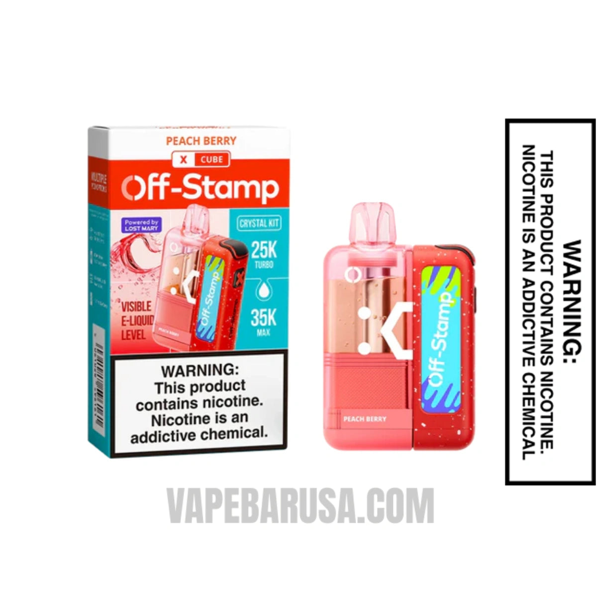 Peach Berry Off Stamp X Cube Crystal Cube 35K Vape Kit With Package Box